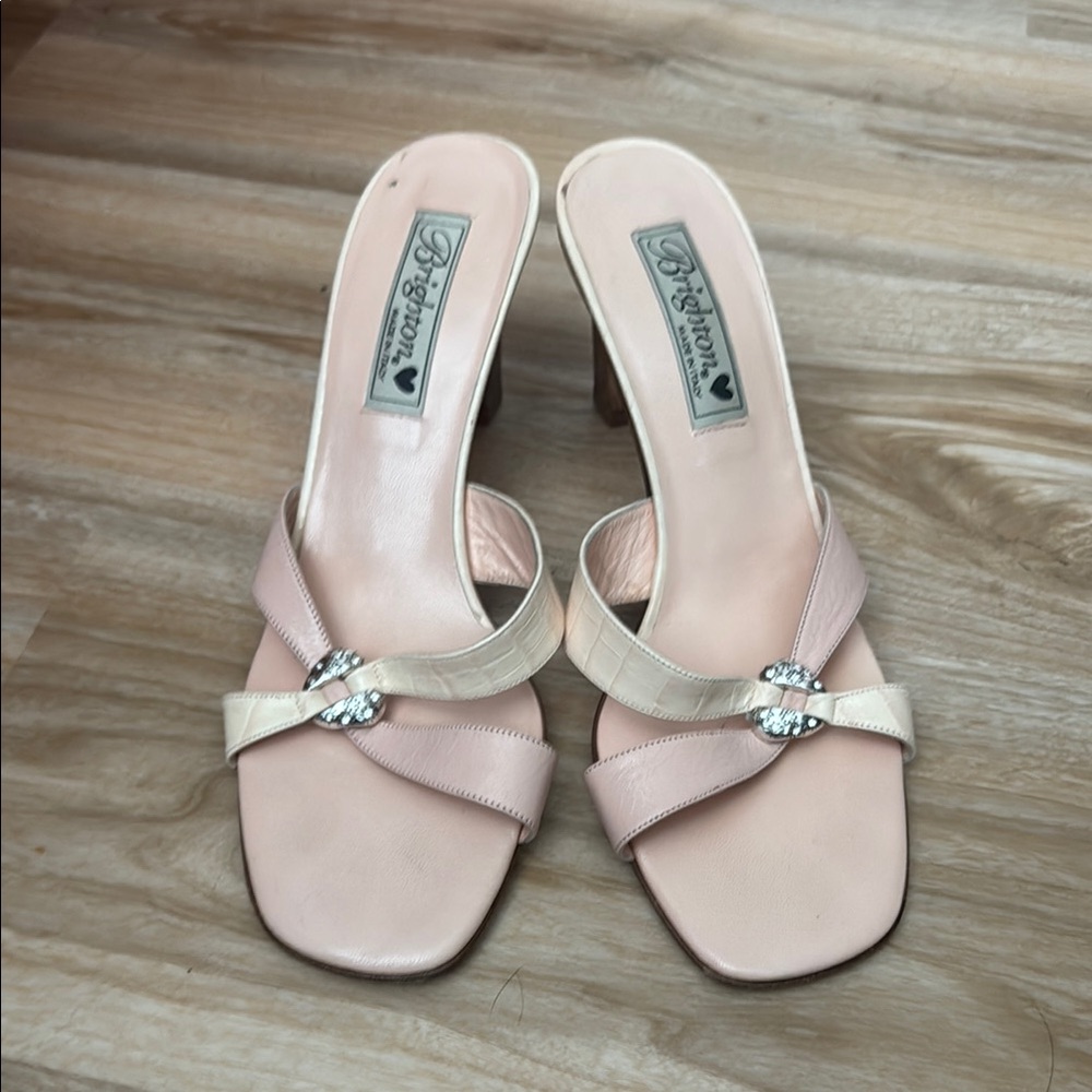 Brighton Pink and Cream Heels with Elegant Design